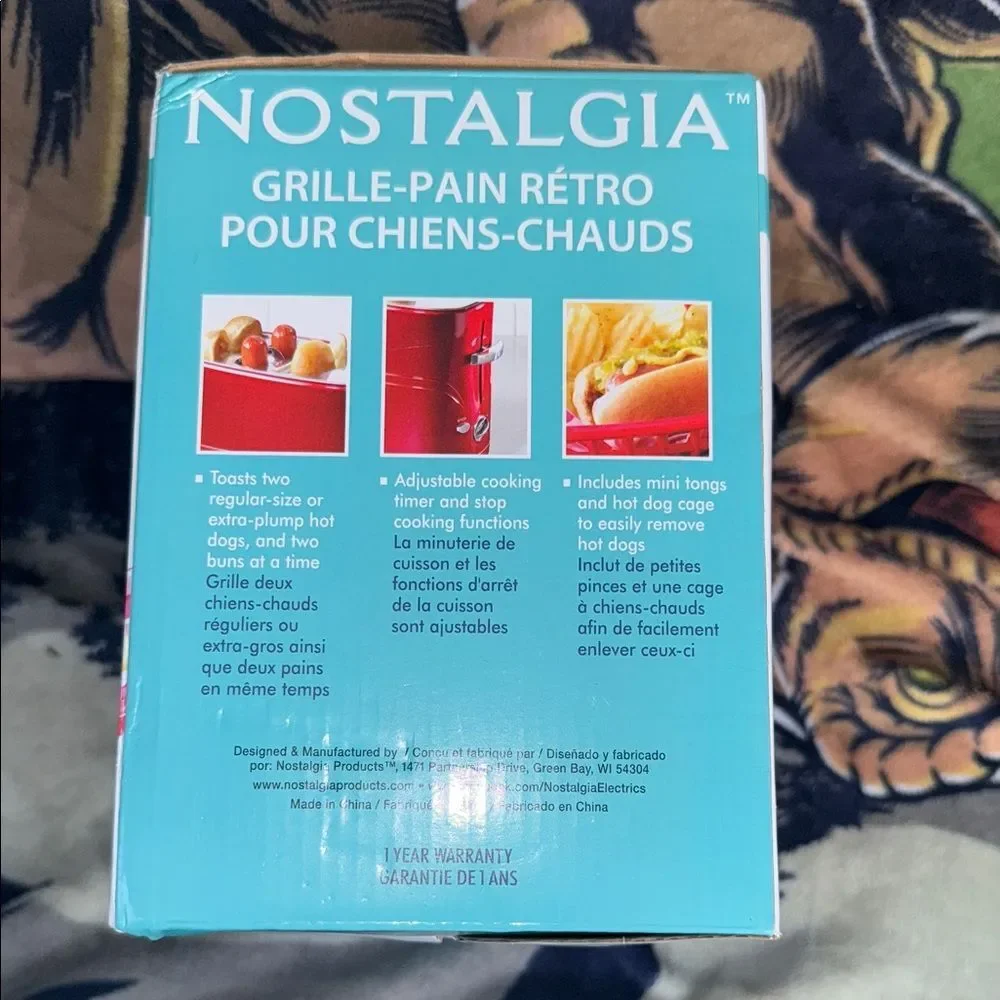 Nostalgia Red Retro Hot Dog Toaster